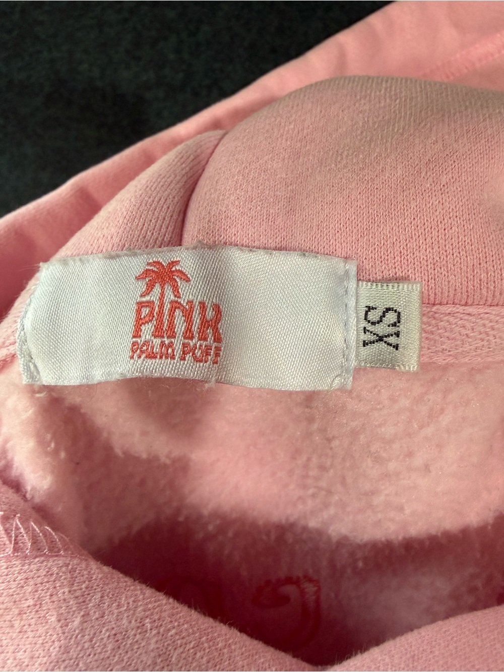 Pink Palm Puff Pink Embroidered “Everything Comes In Waves” Sweatshirt Size XS - Picture 7 of 8